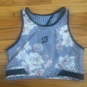 Peloton Floral Sports Bra - Gray and Black